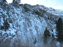 Another view of roadside ice from the road
