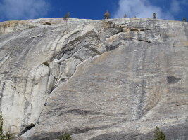 Nice view of Crescent Arch with climbers on the 2nd pitch