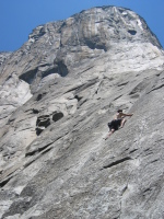 climbing with El Cap above