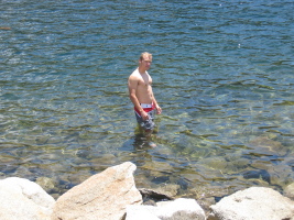 cooling off in Tenaya Lake