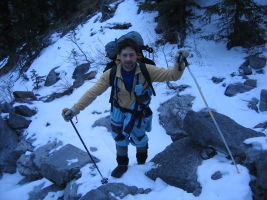 Jordan on the hike up