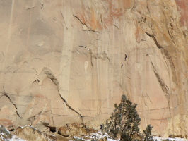 The only climbers at Smith that day.. lowering off a 5.12