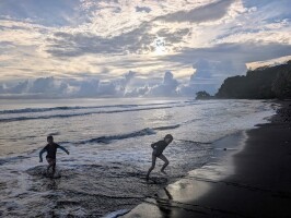 Black sand beach, Tahiti Black sand beach, Tahiti